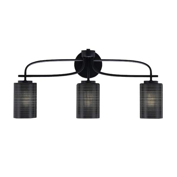 Unbranded Olympia 25.5 in. 3-Light Matte Black Vanity Light