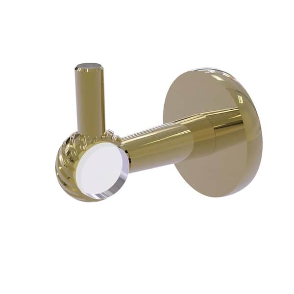 Allied Brass Clearview Collection J-Hook Robe/Towel Hook with Twisted Accents in Unlacquered Brass
