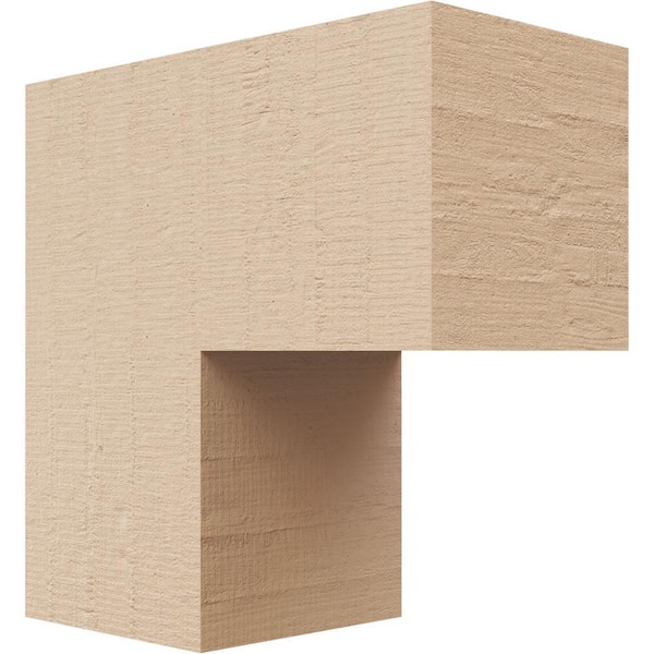 Ekena Millwork 2 in. x 4 in. x 4 in. Series 1 Classic Chapel Hill Rough Cedar Woodgrain Timberthane Polyurethane Corbel, Primed Tan