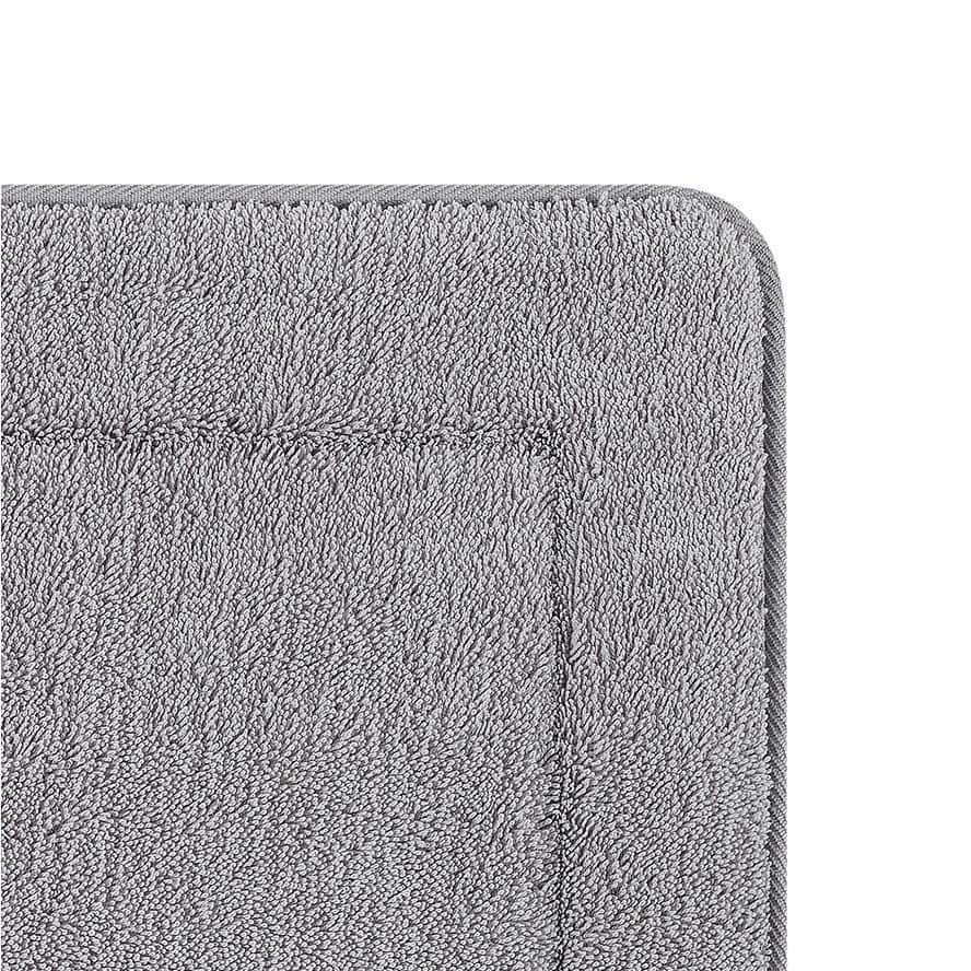 Terry Light Gray Microfiber Memory Foam Bath Mat Set