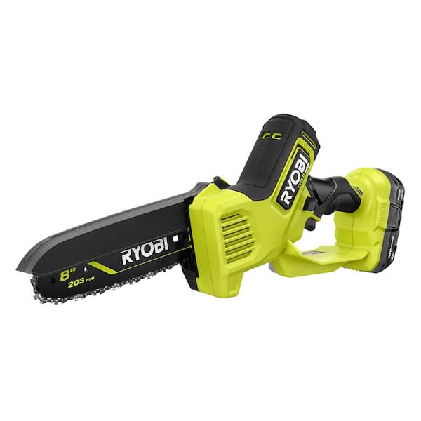 RYOBI ONE HP 18V Brushless 8 in. Battery Compact Pruning Mini Chainsaw with 2.0 Ah Battery and Charger PSBCW01K The Home Depot