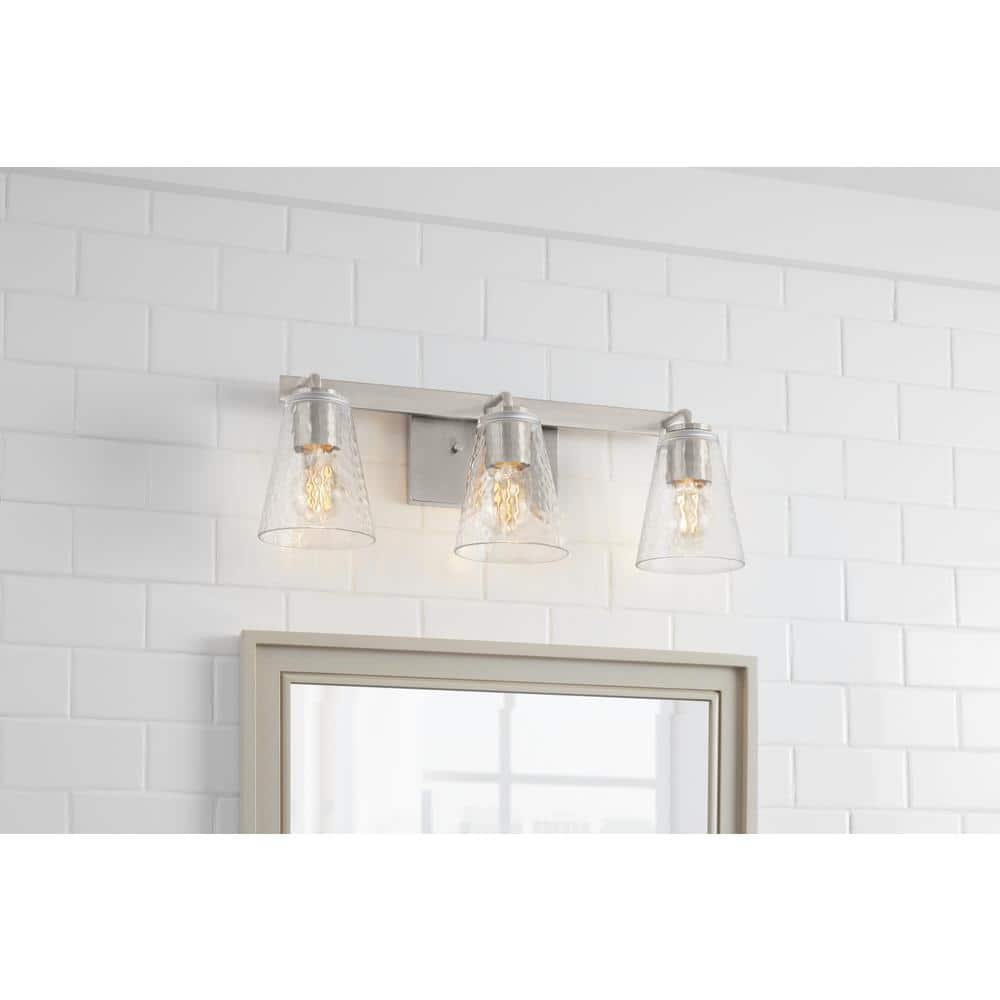 Westbrook 3-Light Brushed Nickel Modern Bathroom Vanity Light price history on PriceWatchPro