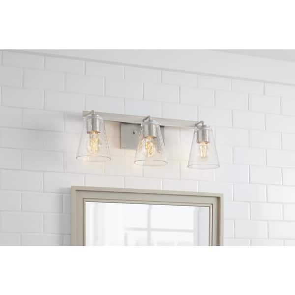 Westbrook 3-Light Brushed Nickel Modern Bathroom Vanity Light