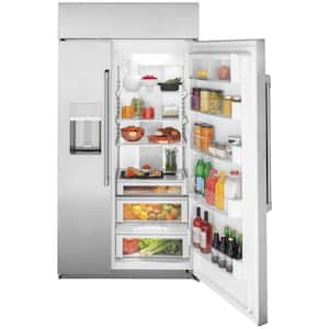 24.5 cu. ft. Smart Built-In Side by Side Refrigerator with Hands Free Autofill Dispenser in Stainless Steel
