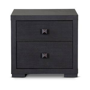 Espresso 2-Drawer Contemporary Dark Brown Wood Finished Wood Nightstand