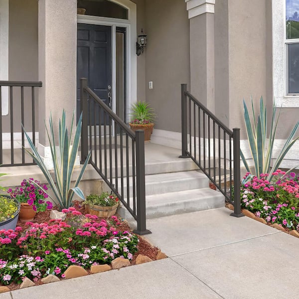 VersaRail Cambridge 8 ft. x 36 in. Matte Bronze Aluminum Decorative Rail Stair Kit