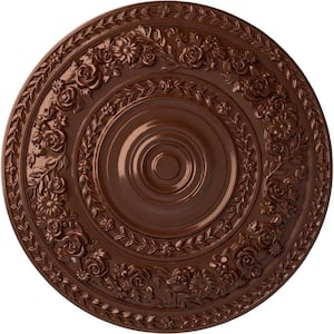 33-7/8 in. x 2-3/8 in. Rose Urethane Ceiling Medallion (Fits Canopies up to 13-1/2 in.), Copper Penny