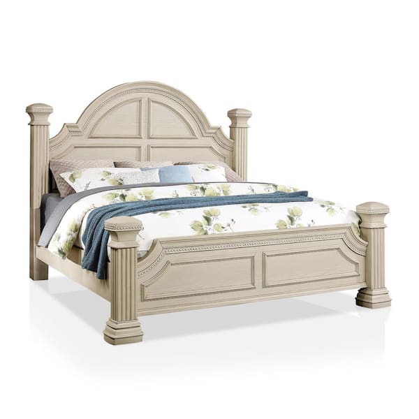 Furniture of America Erminia White King Panel Bed