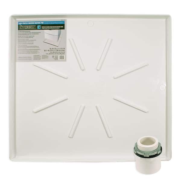 Everbilt 29 in. x 33 in. Low Profile Washing Machine Drain Pan in White