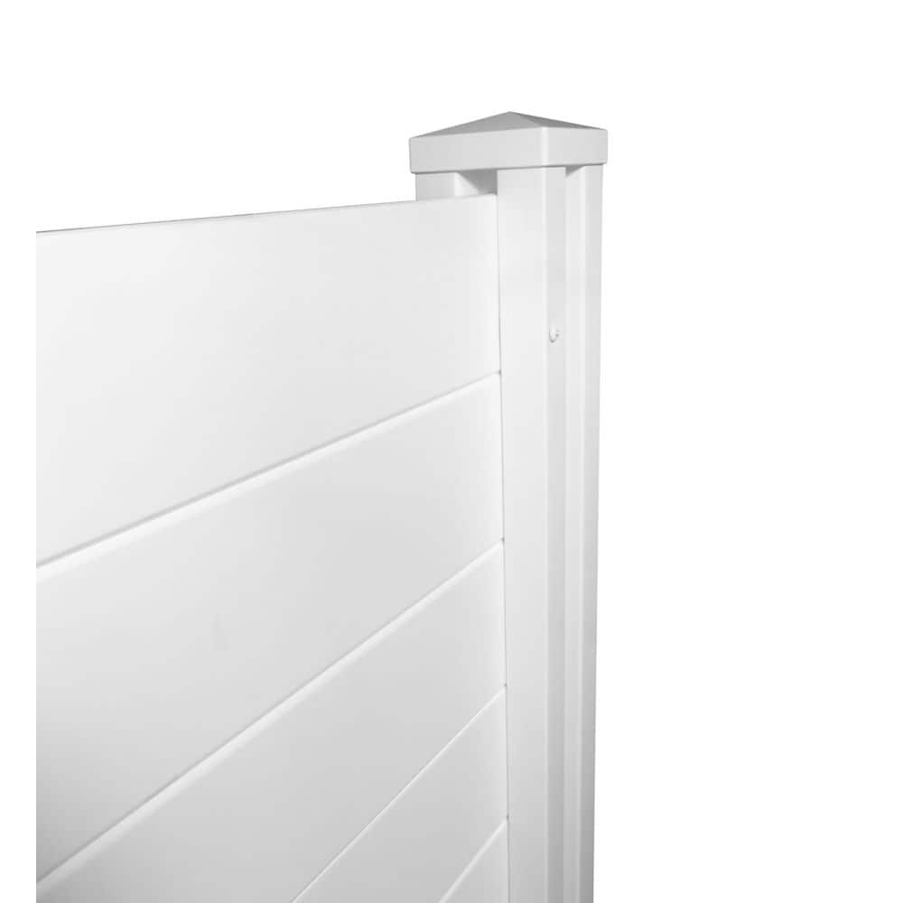 4ft x 4ft White Vinyl No-Dig Privacy Fence Panels