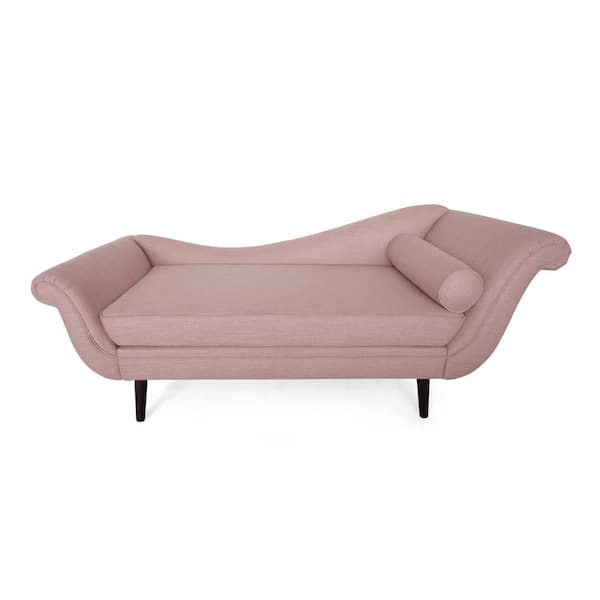 Noble House Calvert Light Blush Polyester Chaise Lounge