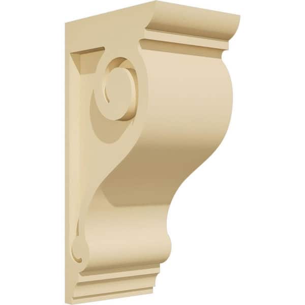 Ekena Millwork Standard Scroll 3 in. W x 8 in. H x 4 in. D Signature Urethane Polyurethane Corbel