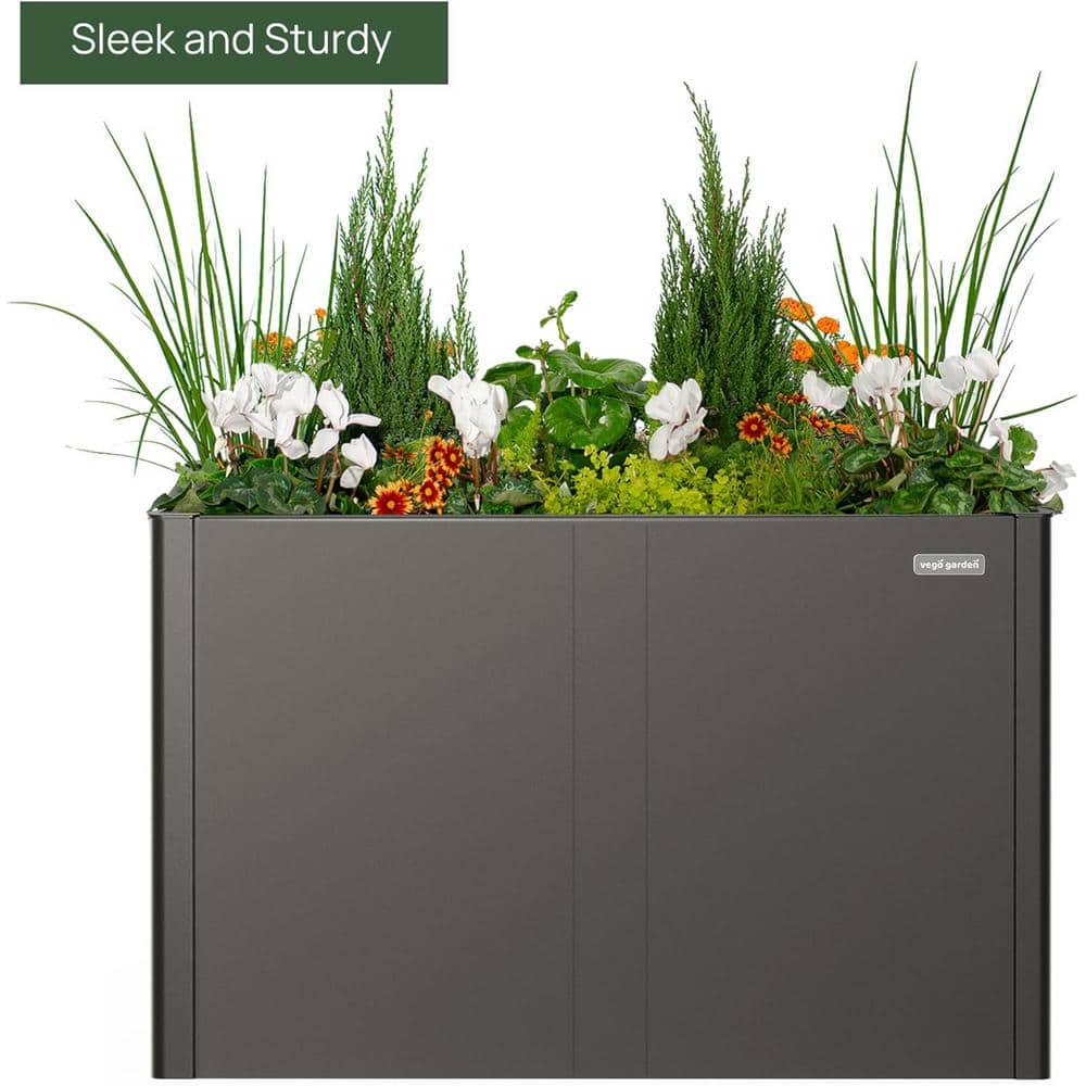 Urban Charcoal 32" Tall Modern Metal Raised Garden Bed