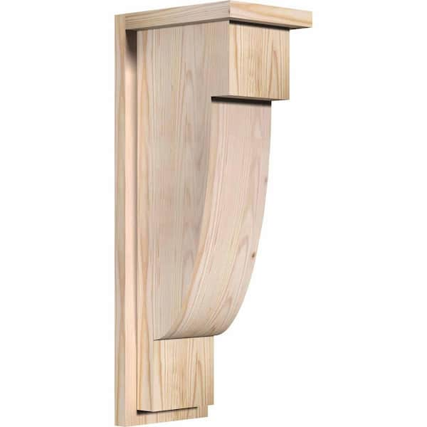 Ekena Millwork 7-1/2 in. x 10 in. x 26 in. Douglas Fir Alpine Smooth Corbel with Backplate