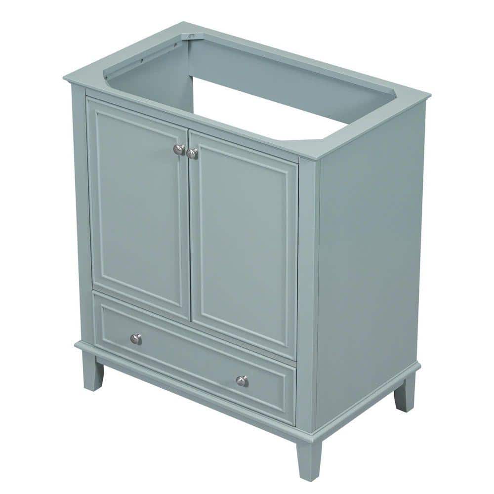 BY 29.5 in. Bath Vanity Cabinet without Top in Green Unassembled, with 2 Doors, 1 Adjustable Shelf, 1 Drawer
