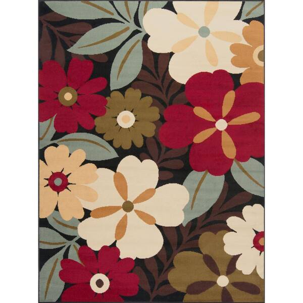 Tayse Rugs Laguna Floral Multi-Color 8 ft. x 10 ft. Indoor Area Rug