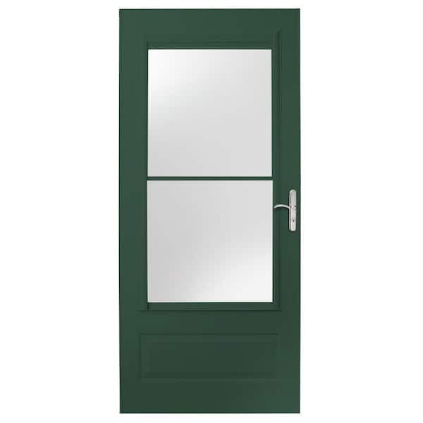 Andersen 400 Series 36 in. x 80 in. Forest Green Universal 3/4 Light Retractable Aluminum Storm Door with Nickel Hardware