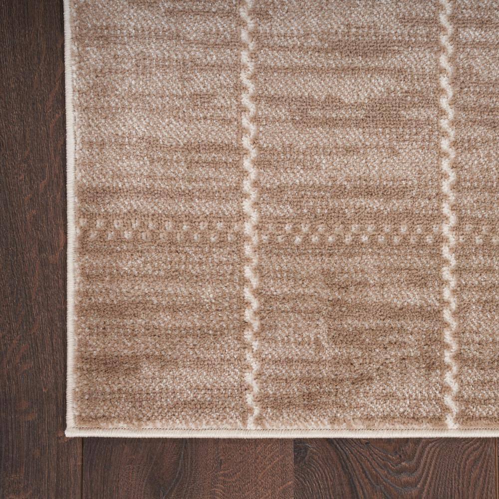 Mocha Ivory Geometric 5' x 7' Synthetic Area Rug