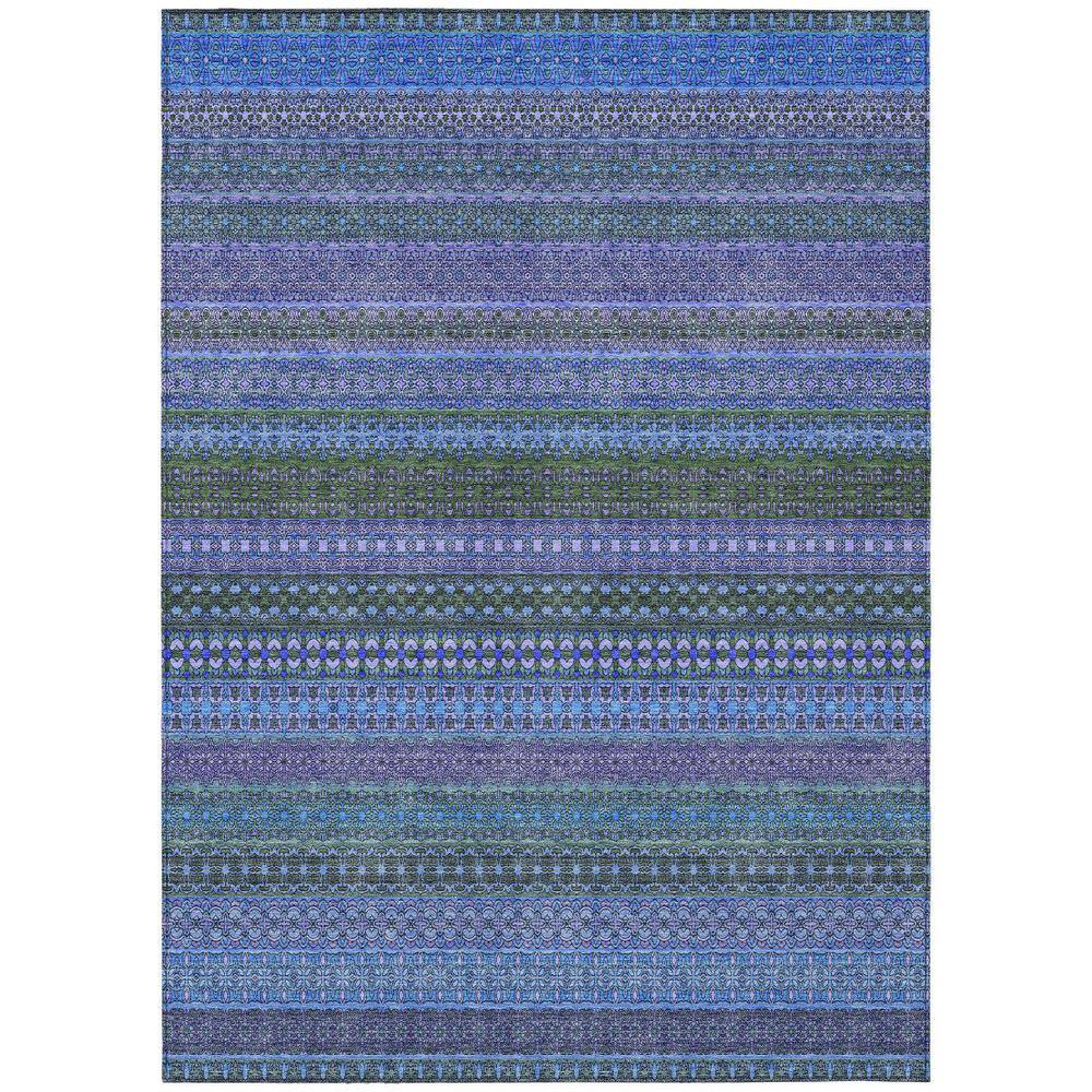 Blue and Green 8 ft. x 10 ft. Woven Striped Polyester Rectangle Indoor/Outdoor Area Rug price history on PriceWatchPro