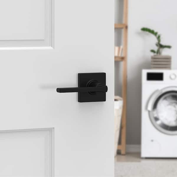 Casey Matte Black Hall/Closet Passage Door Handle Featuring Microban