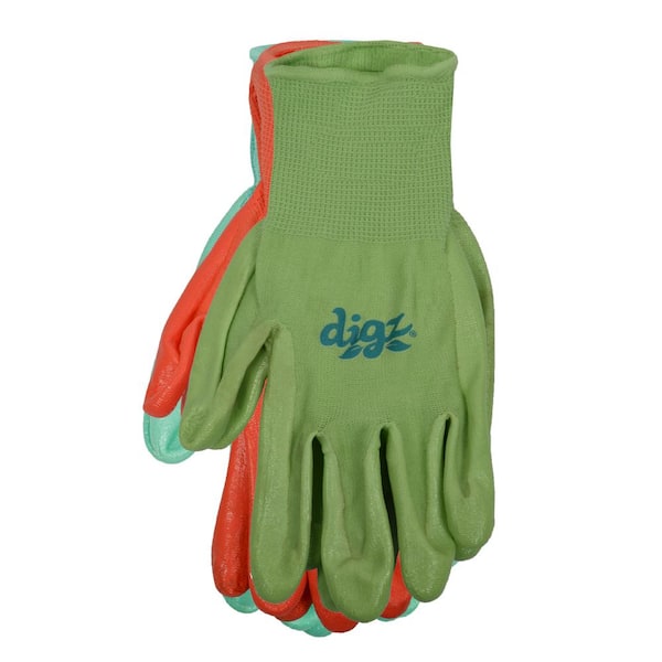 Digz L Polyurethane Coating Stretch Fit Gray/orange Gardening Gloves :  Target