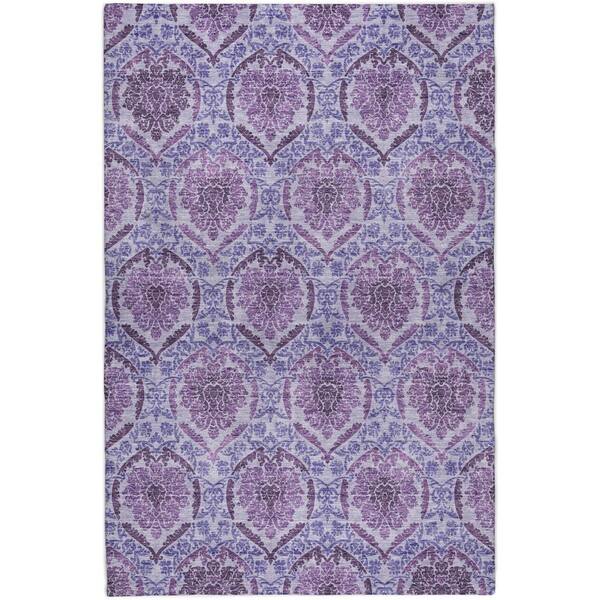 Dream Shag Premium Machine Washable Abstract ADS811 Eggplant 5 ft. x 7 ft. 6 in. Area Rug