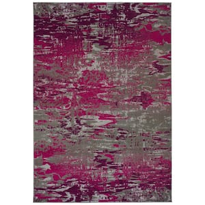 Legata Collection Pink 4'1" x 5'7" Rectangle Residential Indoor-Outdoor Area Rug