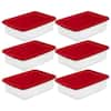 Sterilite 32 Qt Under Bed Latching Storage Container w/ Hinged Lid, Red (6  Pack), 1 Piece - Ralphs