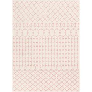 Llasa White/Pink 7 ft. 10 in. x 10 ft. 2 in. Area Rug