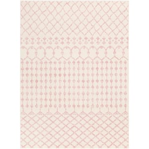 Llasa White/Pink 8 ft. 10 in. x 12 ft. Area Rug