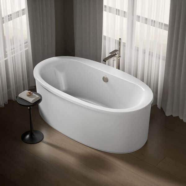 KOHLER Sunstruck 65 in. x 35.5 in. Soaking Bathtub with Center