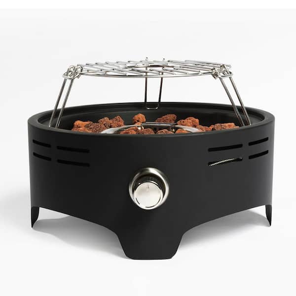 Unbranded 15 in. Metal Outdoor Portable Propane Fire Pit Table Camping Fire Pit with Cooking Support and Regulator Fire Pit Table