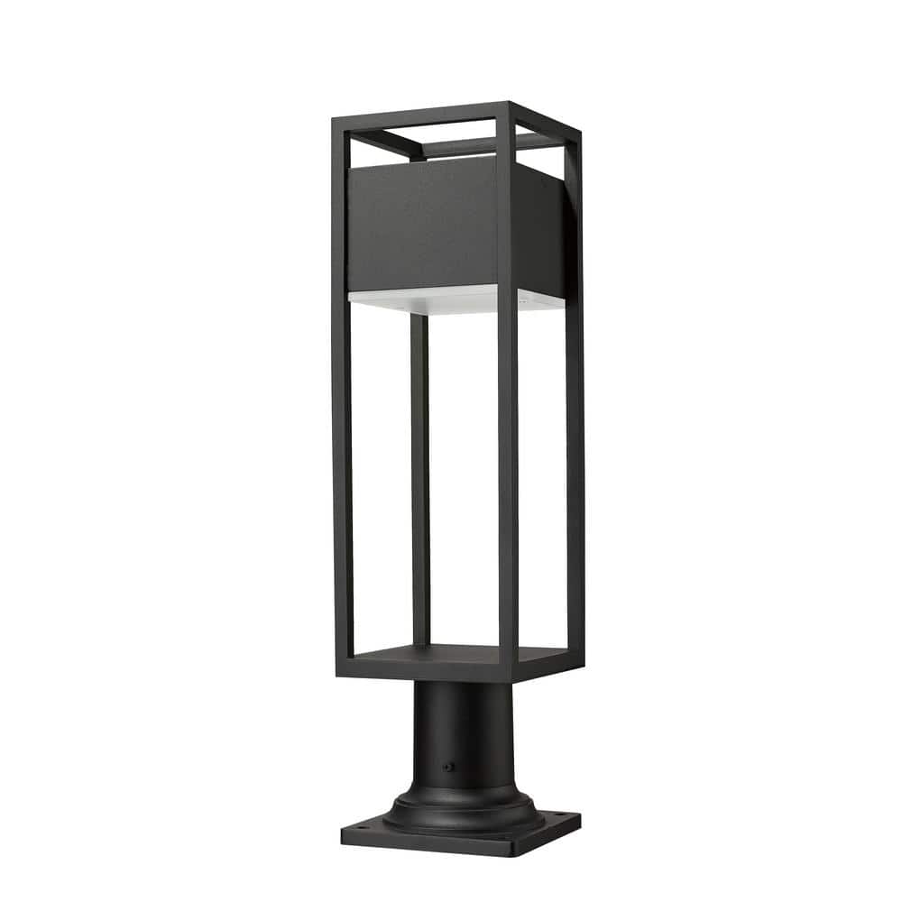 Barwick Black Aluminum 23" Tall LED Outdoor Pier Mount Light