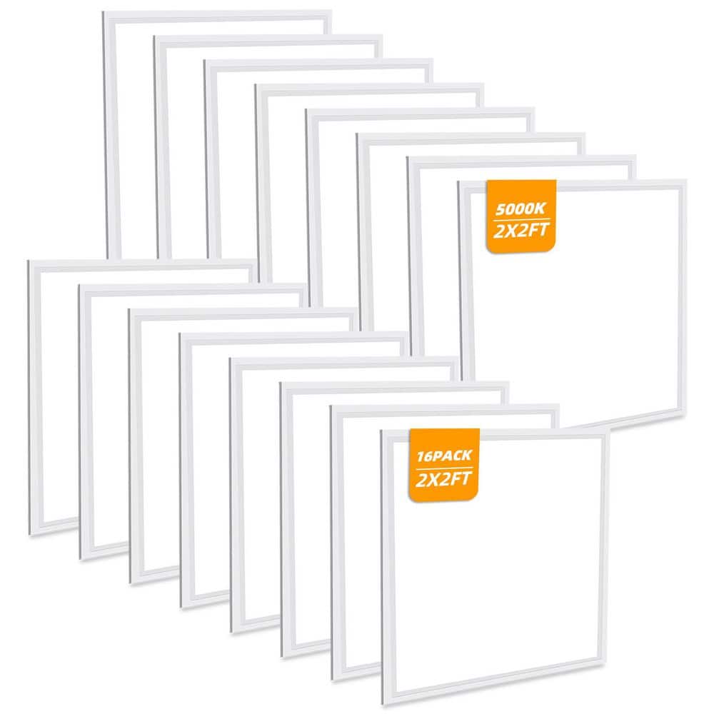2 ft. x 2 ft. 5800 Lumens Integrated LED Flat Panel Light 5000K Daylight Dimmable 0-Volt-10-Volt (16-Pack) price history on PriceWatchPro