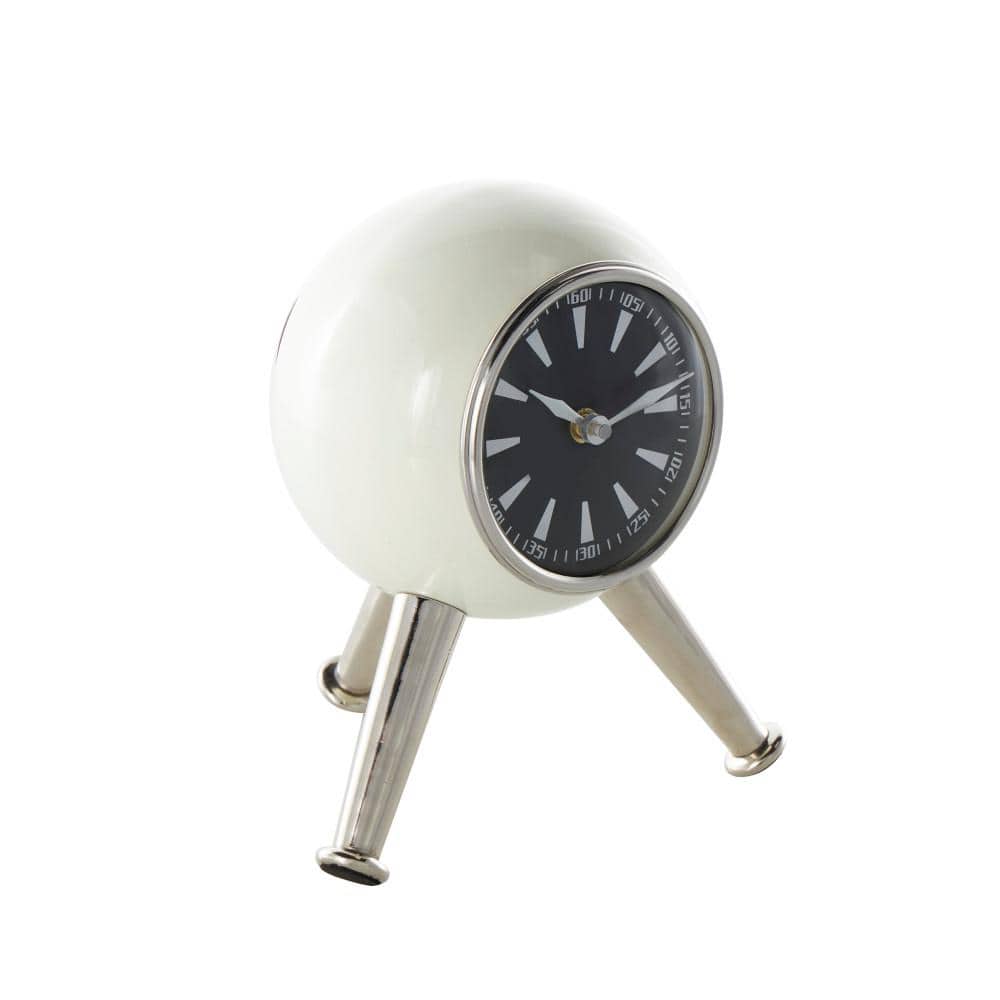 Silver Metal Orb Clock with Black Clockface and Silver Tripod Legs price history on PriceWatchPro