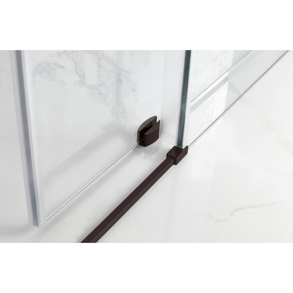 Coraline XL Frameless Clear Glass Bronze Sliding Shower Enclosure
