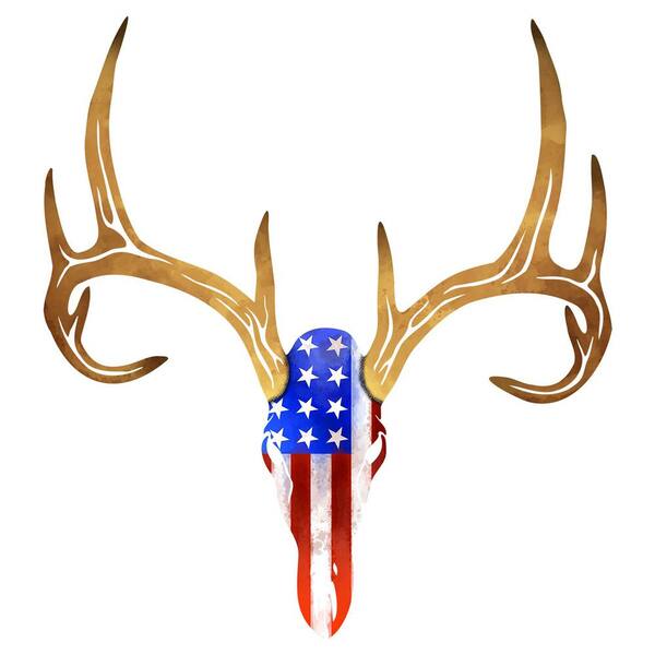 Unbranded Liberty Antlers Steel Wall Art