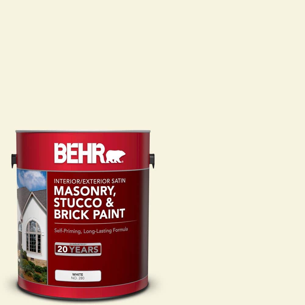 1 gal. #BWC-03 Lively White Satin Interior/Exterior Masonry, Stucco and Bri