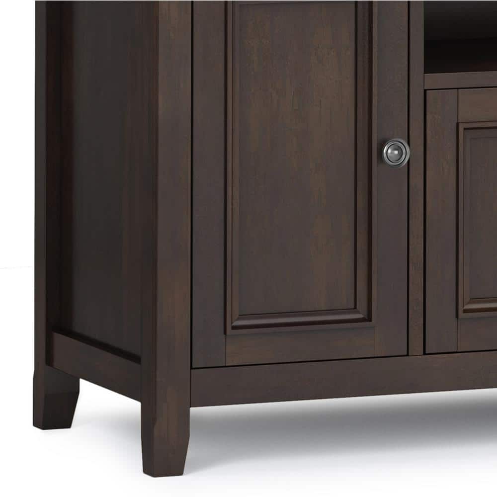 Brunette Brown Traditional Solid Wood 72" TV Media Stand