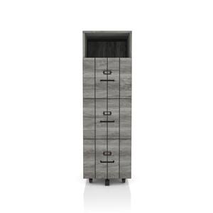 Macsen Distressed Gray 3-Drawer File Cabinet with Wheels