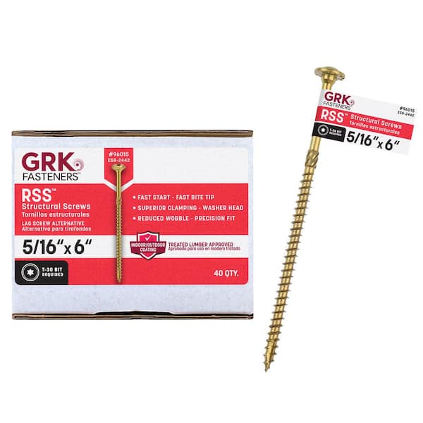 5/16 in. x 6 in. RSS Star Drive Washer Head Alternative Lag Screw