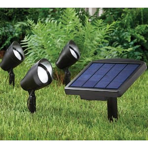 Solar 50 Lumens Black Integrated LED Spotlight with Remote Panel (3-Pack); Weather/Water/Rust Resistant