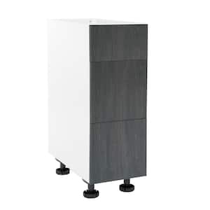 Quick Assemble Modern Style, Carbon Marine 12 in Vanity Base Kitchen Cabinet, 3 Drawer (12 in W x 21 in. D x 34.50 in H)