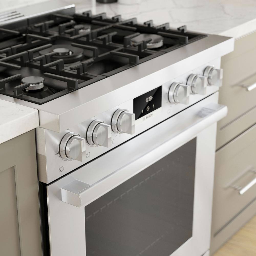 30" Stainless Steel Free-Standing Convection Gas Range