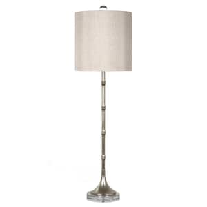 Tryamon 32 in. Antique Silver Table Lamp