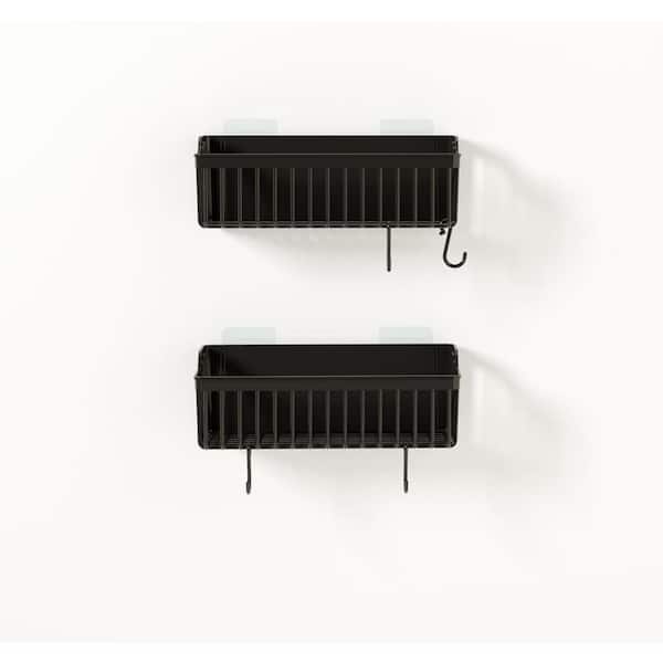 2-Pack Hanging Shower Caddy 10.43 in. No Drilling Required, Shower Shelf for Inside Shower, Black