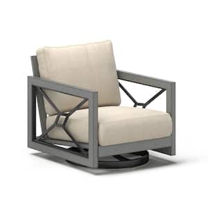 Marindo 1-Piece Aluminum Outdoor Swivel Lounge Chair with Sunbrella Cushions