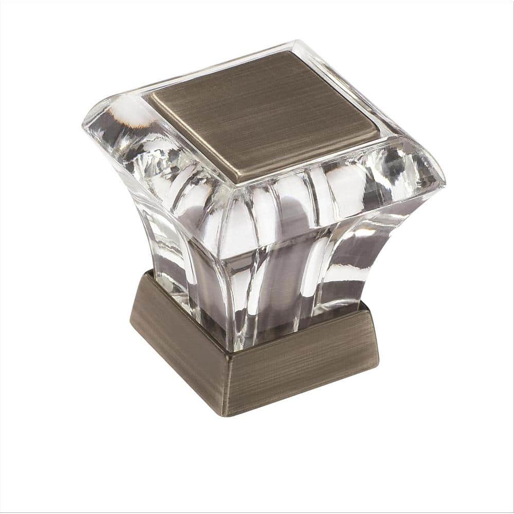Abernathy 1-1/16 in. (27mm) Classic Clear/Antique Silver Square Cabinet Kno