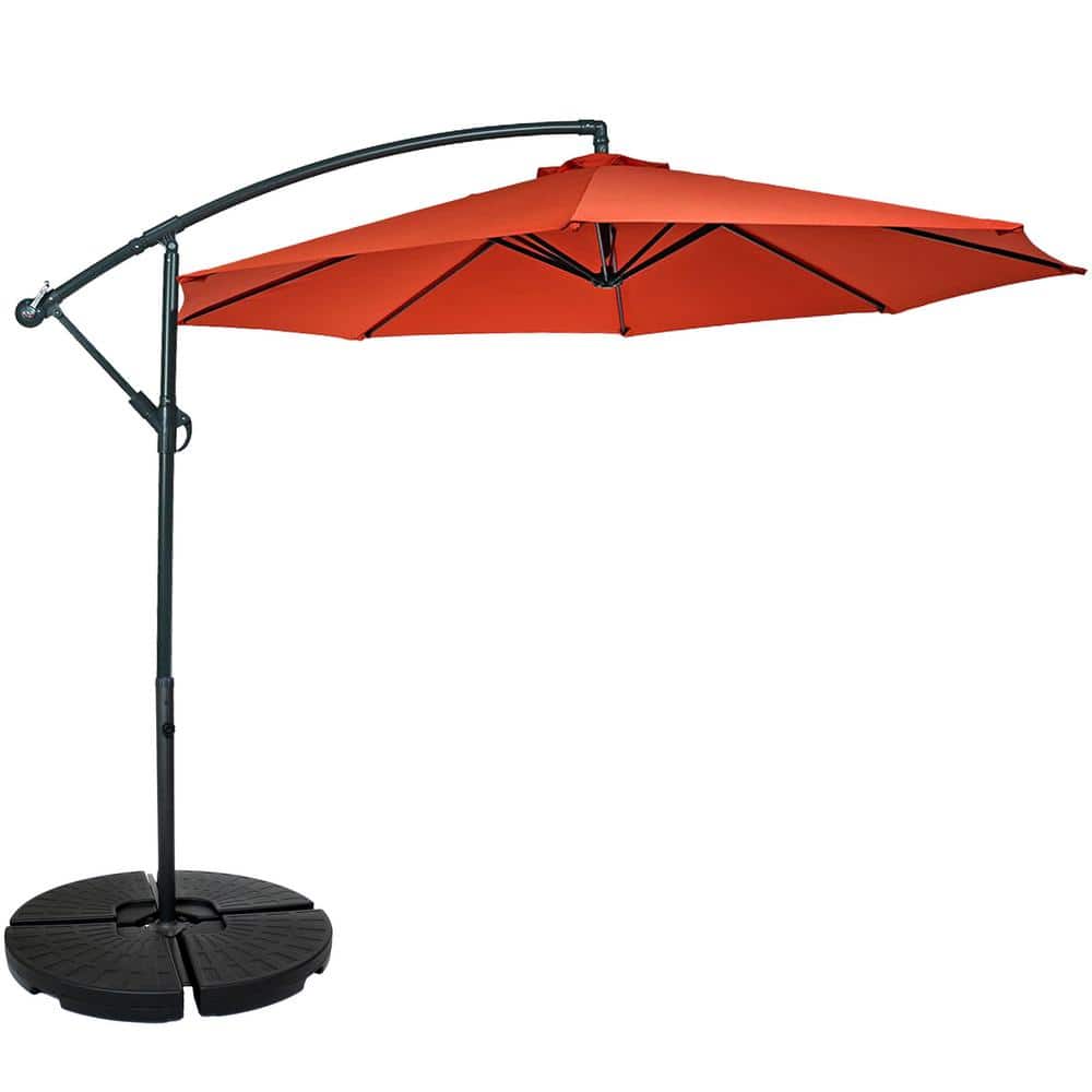 Heavy-Duty Black Plastic Cantilever Umbrella Base Weights Set