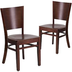 Walnut Wood Seat/Walnut Wood Frame Restaurant Chairs (Set of 2)